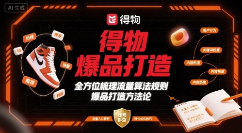 得物爆品打造，全方位梳理得物流量算法规则爆品打造规则-猴哥VIP资源站