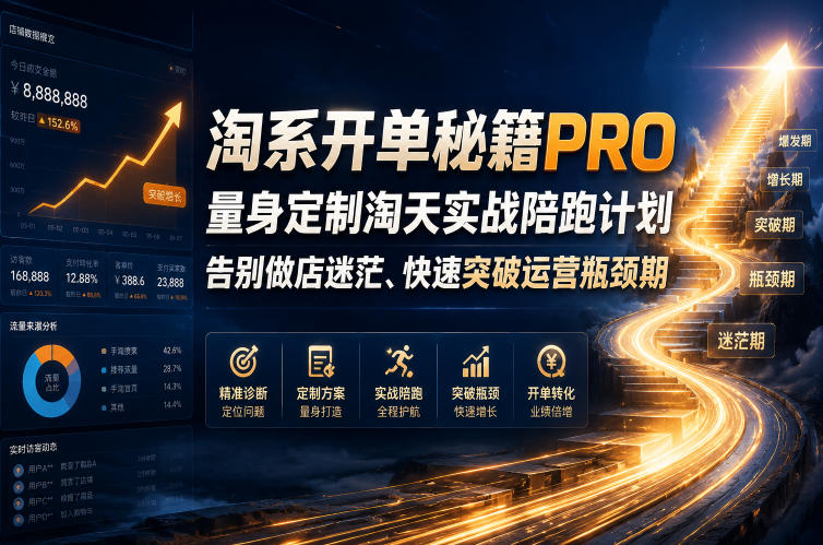 淘天实战陪跑计划,从0到爆全链路+搜推入池+AI短视频种草-猴哥资源站