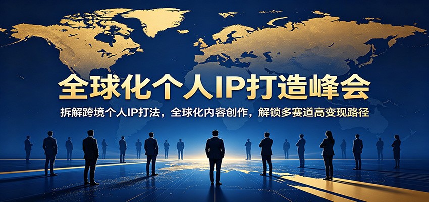 全球化个人IP打造峰会：拆解跨境个人IP打法，全球化内容创作，解锁多赛道高变现路径-猴哥VIP资源站