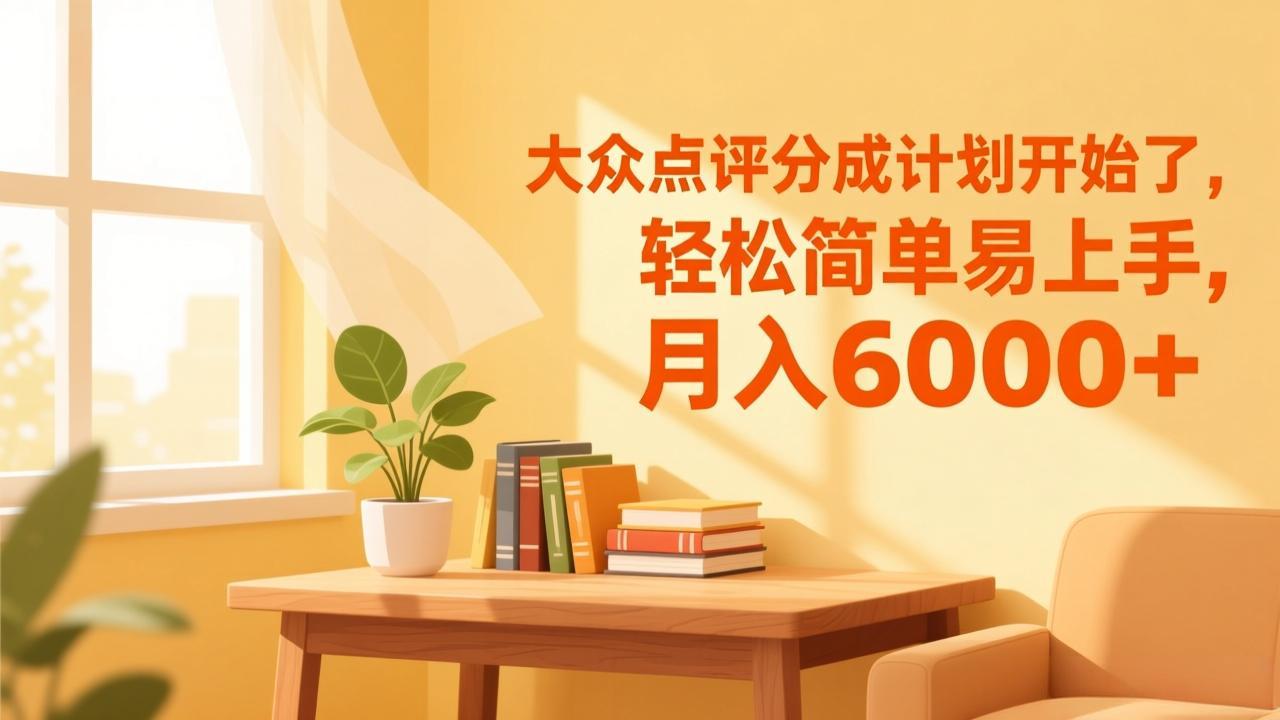 大众点评分成计划开始了，轻松简单易上手，月入6000+-猴哥VIP资源站