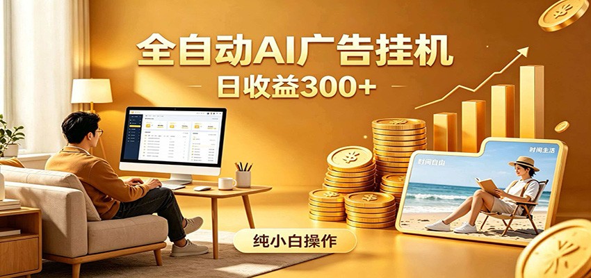 AI风口项目,全程解放双手,后台自动运行赚取收益,每天稳定收益300+-猴哥VIP资源站