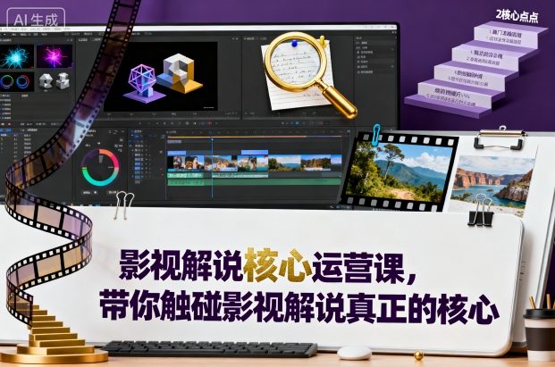 影视解说核心运营课，带你触碰影视解说真正的核心-猴哥VIP资源站