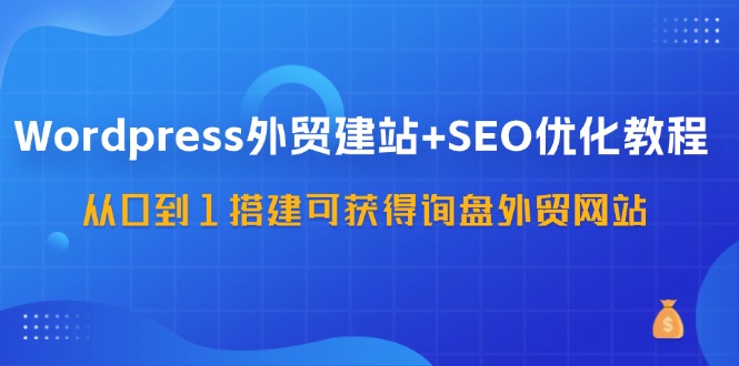 WordPress外贸建站+SEO优化教程,从0到1搭建可获得询盘外贸网站(57节课)-猴哥VIP资源站