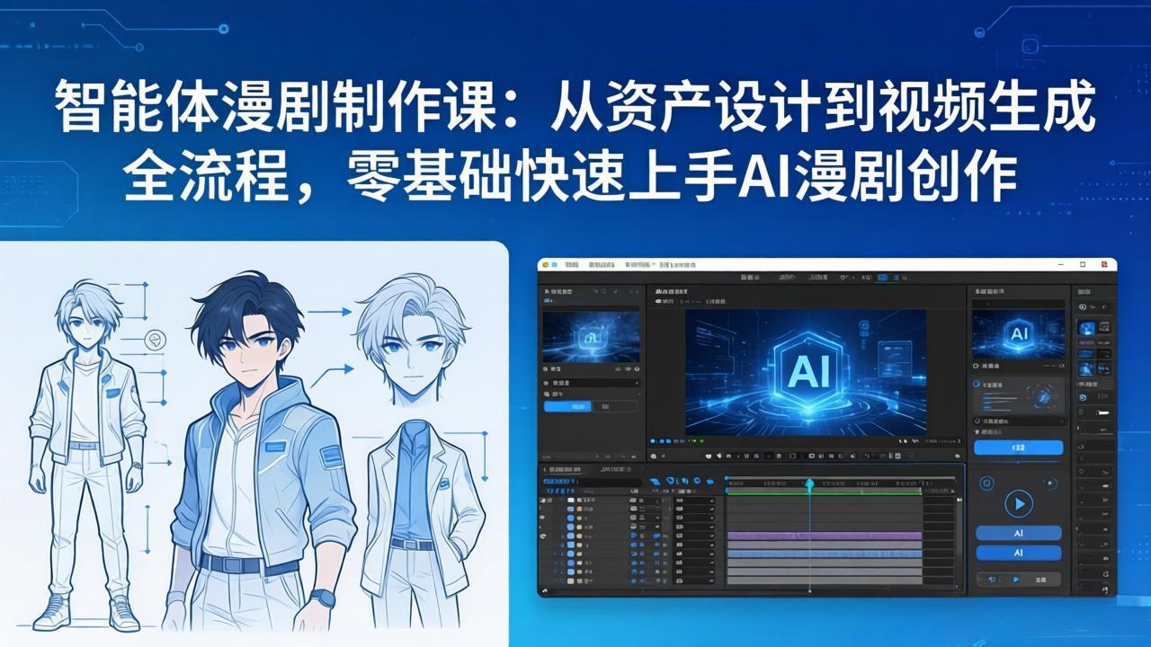 智能体漫剧制作课:从资产设计到视频生成全流程,零基础快速上手AI漫剧创作-猴哥VIP资源站