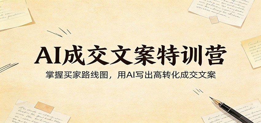 AI成交文案特训营:掌握买家路线图,用AI写出高转化成交文案-猴哥VIP资源站