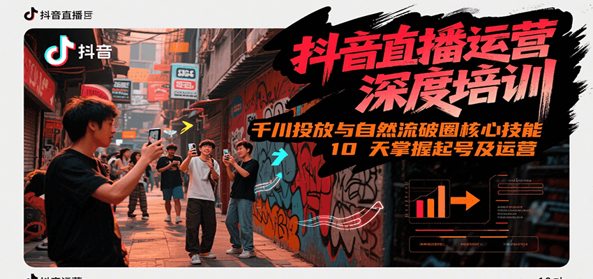 抖音直播运营深度培训，千川投放与自然流核心技能，10天掌握起号及运营(6-7月新课)-猴哥VIP资源站