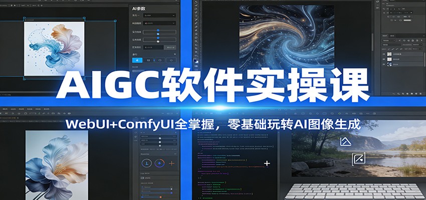 AIGC软件实操课：WebUI+ComfyUI全掌握，零基础玩转AI图像生成-猴哥VIP资源站