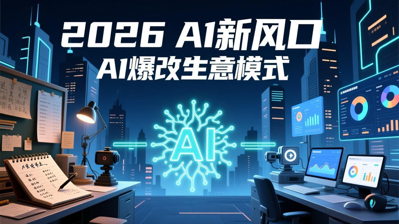 2026年AI创富新风口,用人工智能爆改你的生意模式,从短视频到直播全面降本增效抢占先机-猴哥VIP资源站