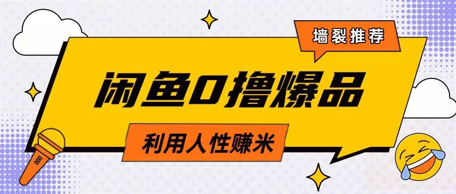 咸鱼0撸玩法利用人性售卖商品达到日挣2张的效果-猴哥VIP资源站