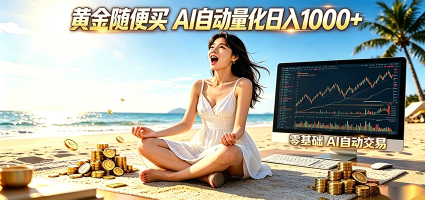 黄金随便买?AI自动外汇量化交易 在家当皇帝 日入1000+-猴哥VIP资源站