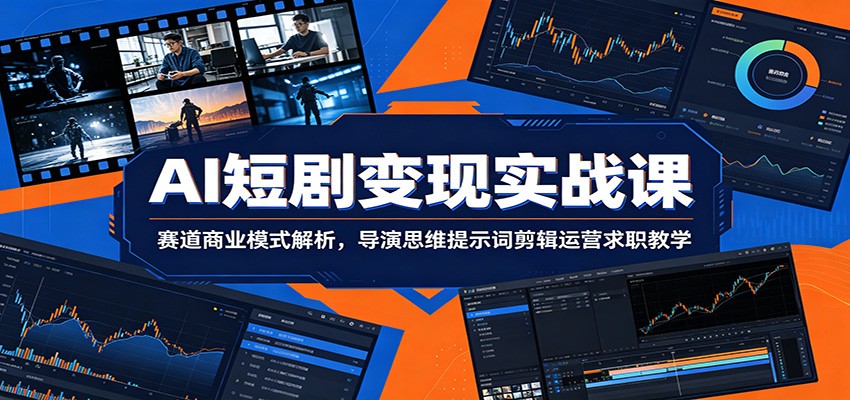 AI短剧变现实战课:赛道商业模式解析,导演思维提示词剪辑运营求职教学-猴哥VIP资源站