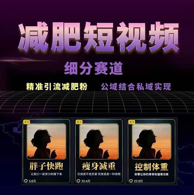 图片[2]-减肥短视频运营实战课：含素材制作、剪映教学，讲精准引流、变现设计与内容模板技巧-猴哥VIP资源站