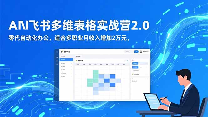 AI+飞书多维表格实战营2.0：零代码自动化办公，适合多职业月收入增加2万元-猴哥VIP资源站
