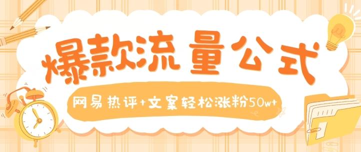 爆款流量公式，网易热评+文案轻松涨粉50w+【揭秘】-猴哥VIP资源站