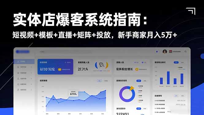 实体店爆客系统指南：短视频+模板+直播+矩阵+投放，新手商家月入5万+-猴哥VIP资源站