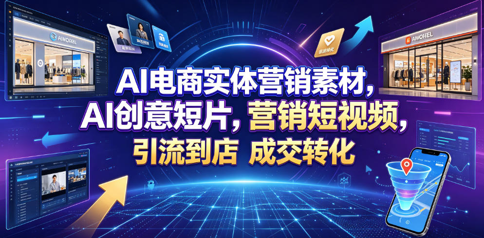 AI电商实体营销素材,AI创意短片,高效打造营销短视频,轻松引流到店,稳定提升门店客流与成交转化-猴哥VIP资源站