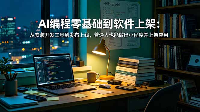 AI编程零基础到软件上架:从安装开发工具到发布上线,普通人也能做出小程序并上架应用商店-猴哥VIP资源站