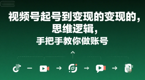 视频号起号到变现的思维逻辑，手把手教你做账号-猴哥VIP资源站