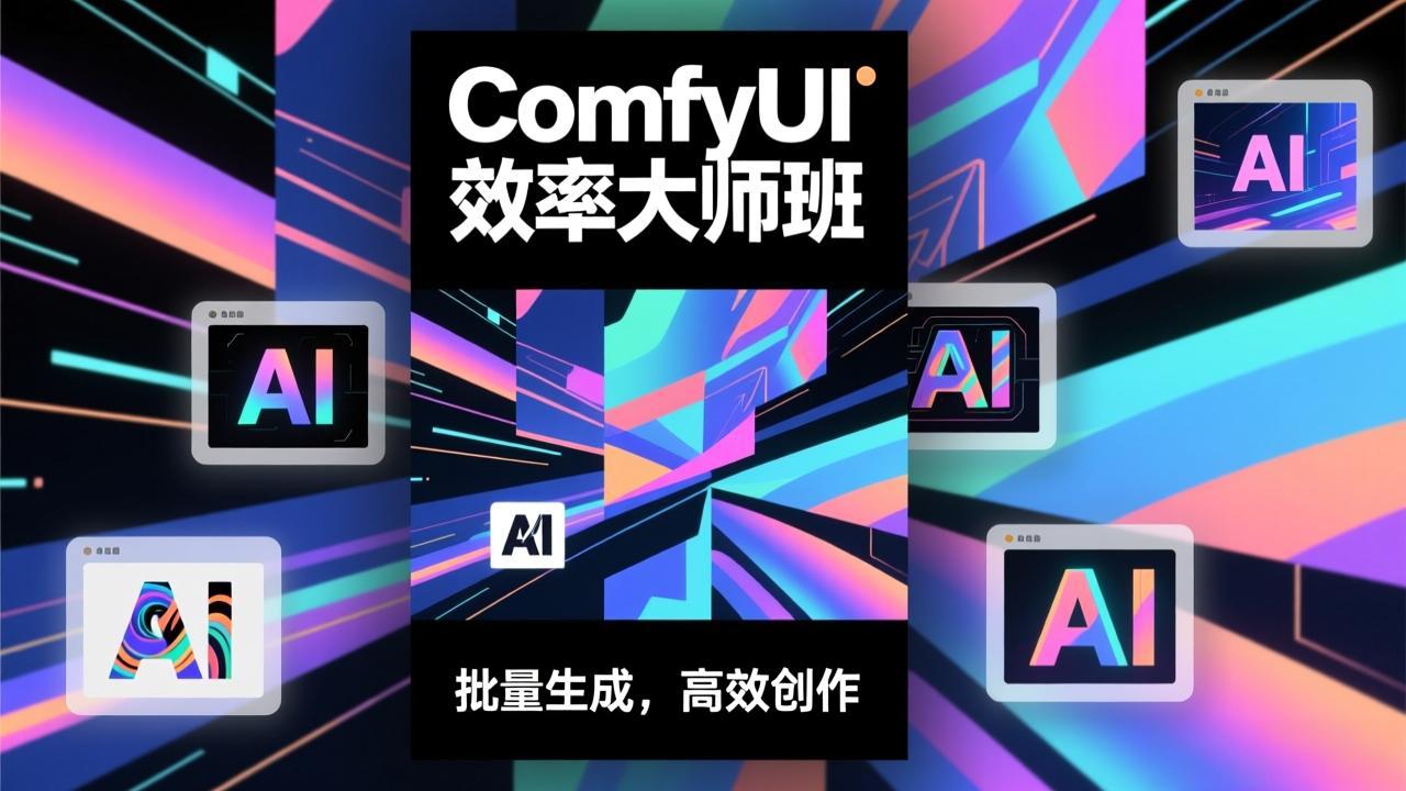 ComfyUI效率大师班:工作流搭建,批量生成,将个人AI出图效率提升5-10倍,月接单收入1-3万-猴哥VIP资源站
