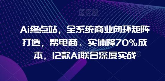Ai终点站，全系统商业闭环矩阵打造，帮电商、实体降70%成本，12款Ai联合深度实战-猴哥VIP资源站