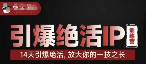 引爆绝活IP训练营，14天引爆绝活，放大你的一技之长-猴哥VIP资源站