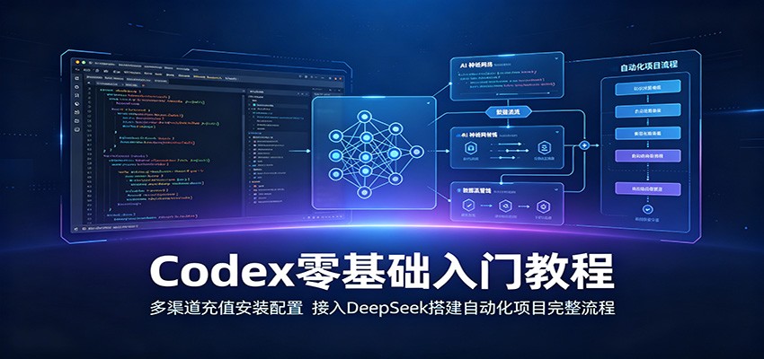 Codex零基础入门教程：多渠道充值安装配置，接入DeepSeek搭建自动化项目完整流程-猴哥VIP资源站