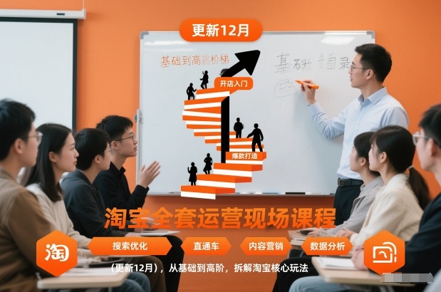 淘宝全套运营现场课程(更新26年1月)，从基础到高阶，拆解淘宝核心玩法-猴哥VIP资源站