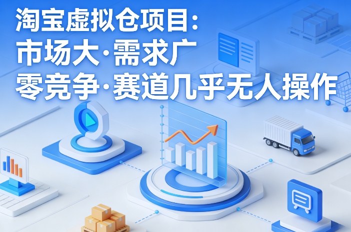 淘宝虚拟仓项目,市场大,需求广,零竞争,赛道几乎没人操作-猴哥VIP资源站