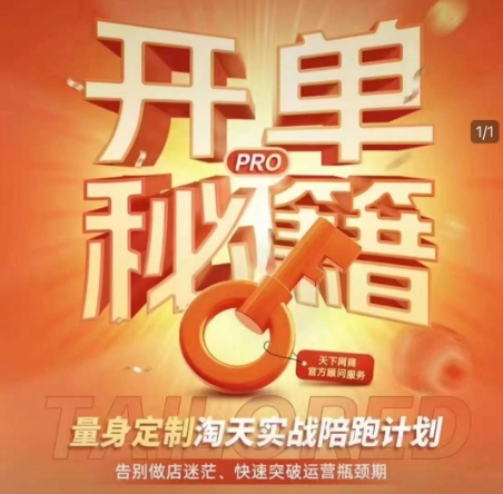 淘宝开单秘籍PRO,量身定制淘天实战陪跑计划,告别做店迷茫、快速突破运营瓶颈期-猴哥VIP资源站