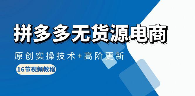 (10015期)拼多多无货源电商，原创实操技术+高阶更新(16节视频教程)-猴哥VIP资源站