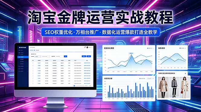 2026 淘宝金牌运营实战教程,SEO权重优化万相台推广,数据化运营爆款打造全教学-猴哥VIP资源站