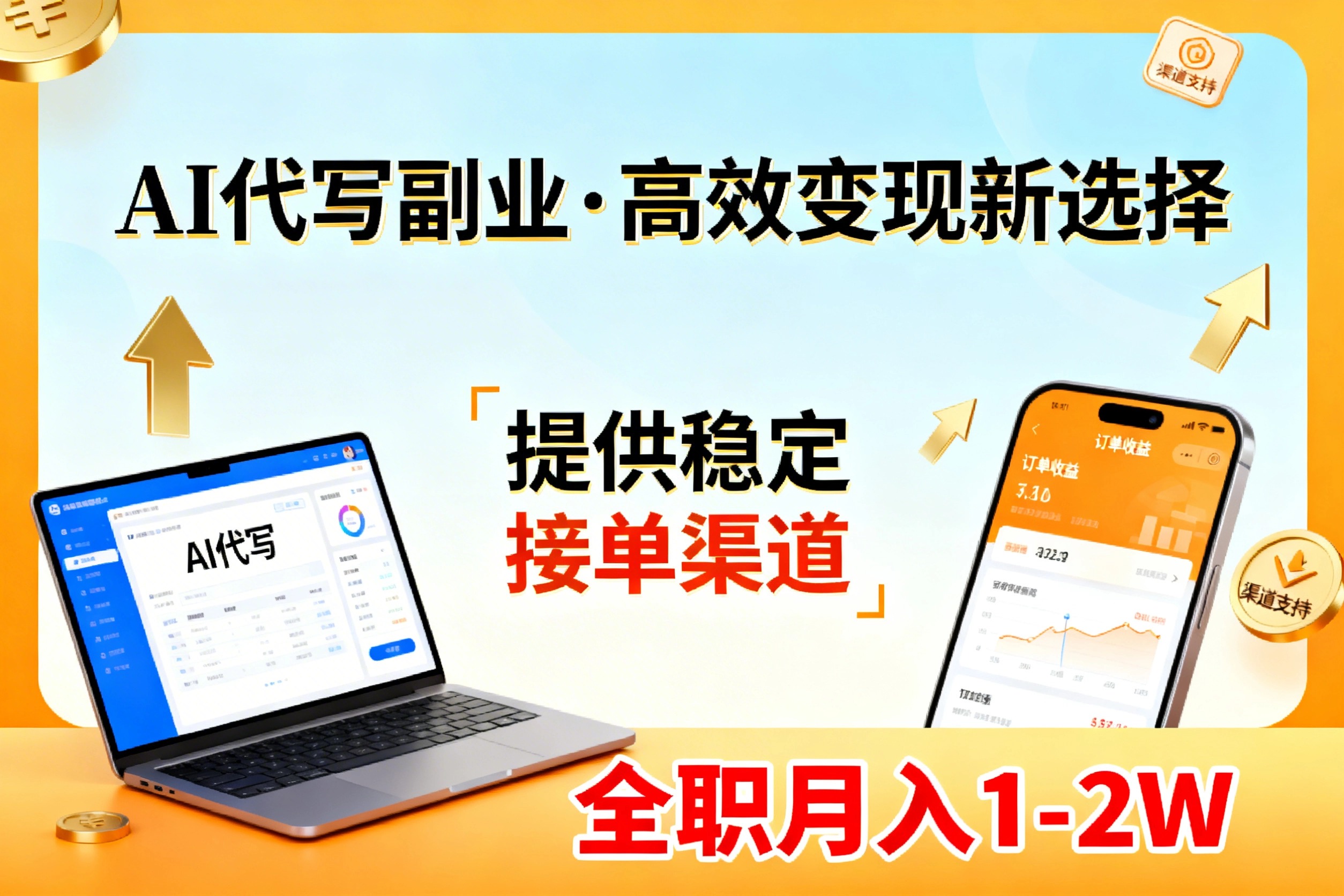 AI代写副业，高效变现，提供渠道，永不失业副业兼职 全职月入1-2W【SOP手册】-猴哥VIP资源站