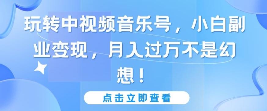 玩转中视频音乐号，小白副业变现，月入过万不是幻想【揭秘】-猴哥VIP资源站