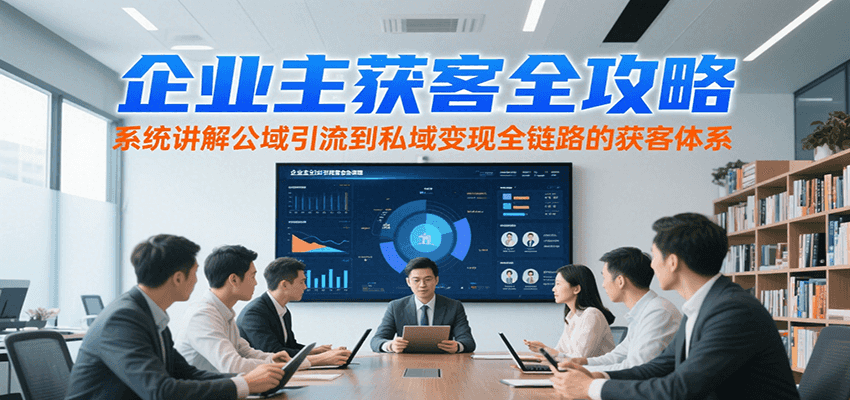 企业主获客全攻略，系统讲解公域引流到私域变现全链路的获客体系-猴哥VIP资源站
