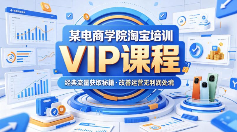 某电商学院淘宝培训VIP课程，各种经典有用的流量获取秘籍，改善运营产品没利润的处境(2026年5月)-猴哥VIP资源站