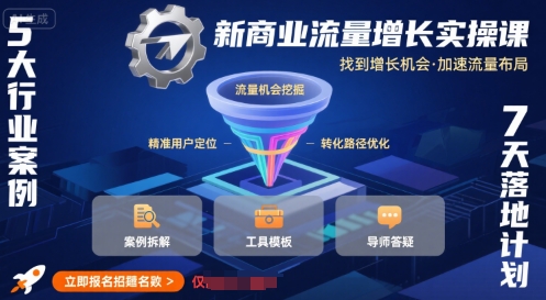 新商业流量增长实操课,找到增长机会,加速流量布局