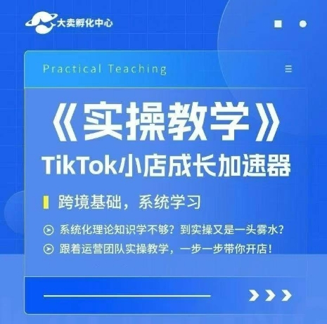 大卖家孵化中心TikTok实操课，TikTok小店成长加速器，跨境基础系统学习，一步一步带你开店-猴哥VIP资源站