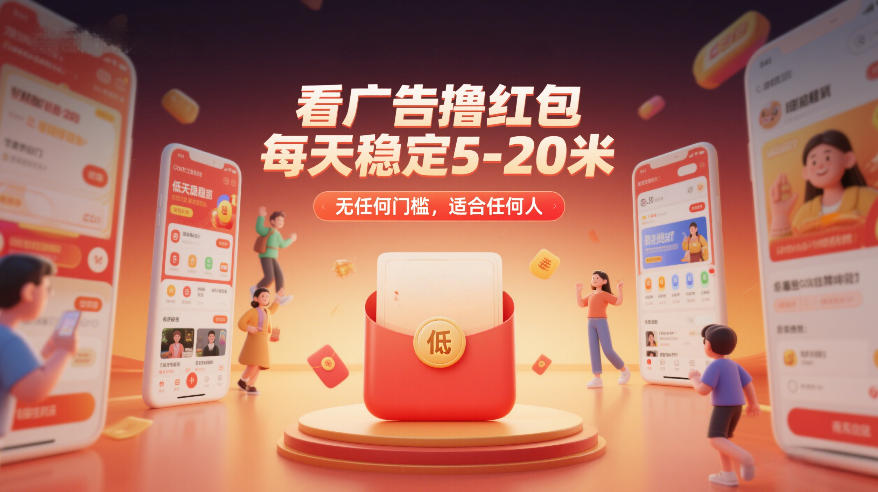 看广告撸红包，每天稳定5-20米，无任何门槛，适合任何人-猴哥VIP资源站