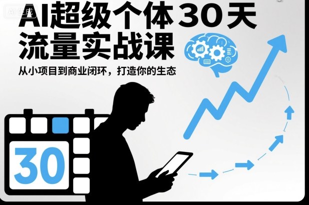 AI超级个体30天流量实战课，从小项目到商业闭环，打造你的生态-猴哥VIP资源站