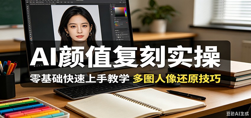 AI颜值复刻实操，零基础快速上手教学，多图人像还原技巧-猴哥VIP资源站