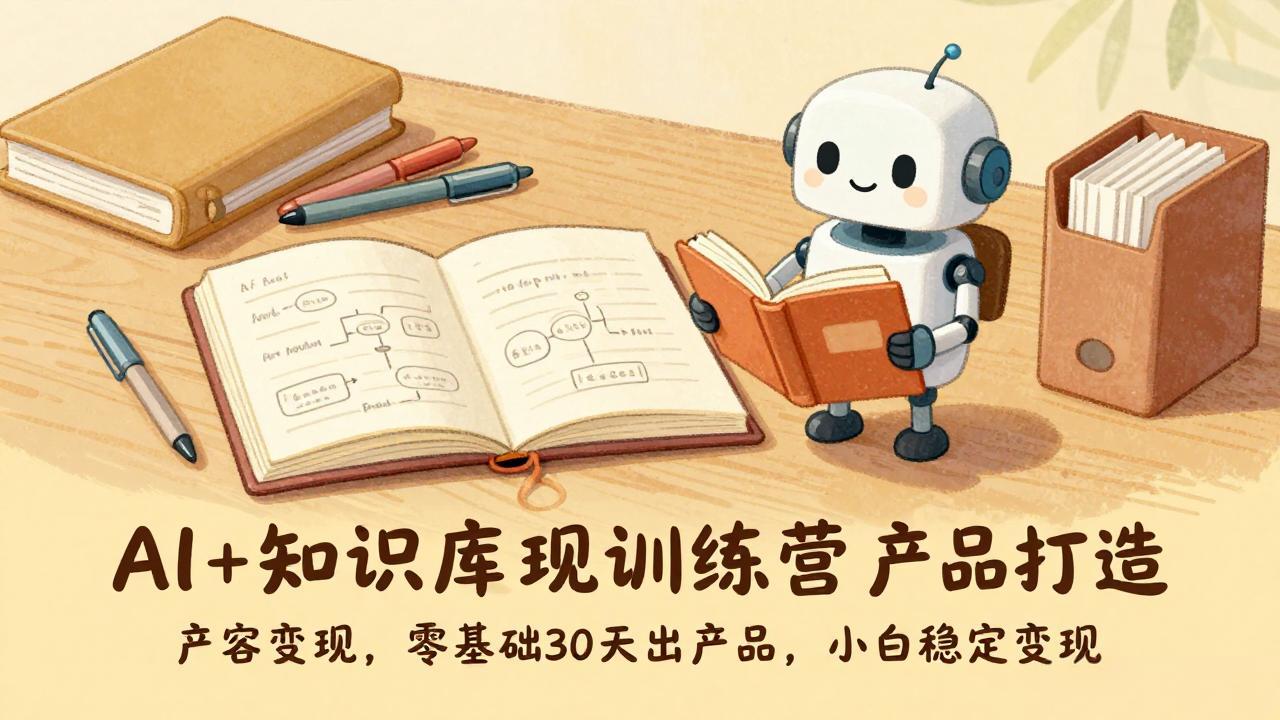 AI+知识库变现训练营，产品打造、内容创作、全平台变现，零基础30天出产品，小白稳定变现-猴哥VIP资源站