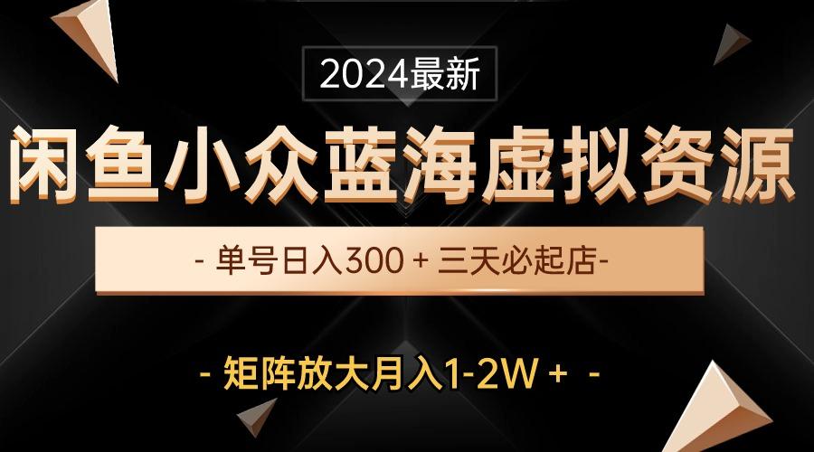 最新闲鱼小众蓝海虚拟资源，单号日入300＋，三天必起店，矩阵放大月入1-2W-猴哥VIP资源站