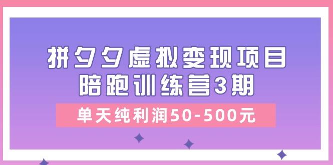 某收费培训《拼夕夕虚拟变现项目陪跑训练营3期》单天纯利润50-500元-猴哥VIP资源站