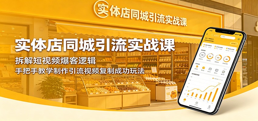 实体店同城引流实战课：拆解短视频爆客逻辑，手把手教学制作引流视频复制成功玩法-猴哥VIP资源站