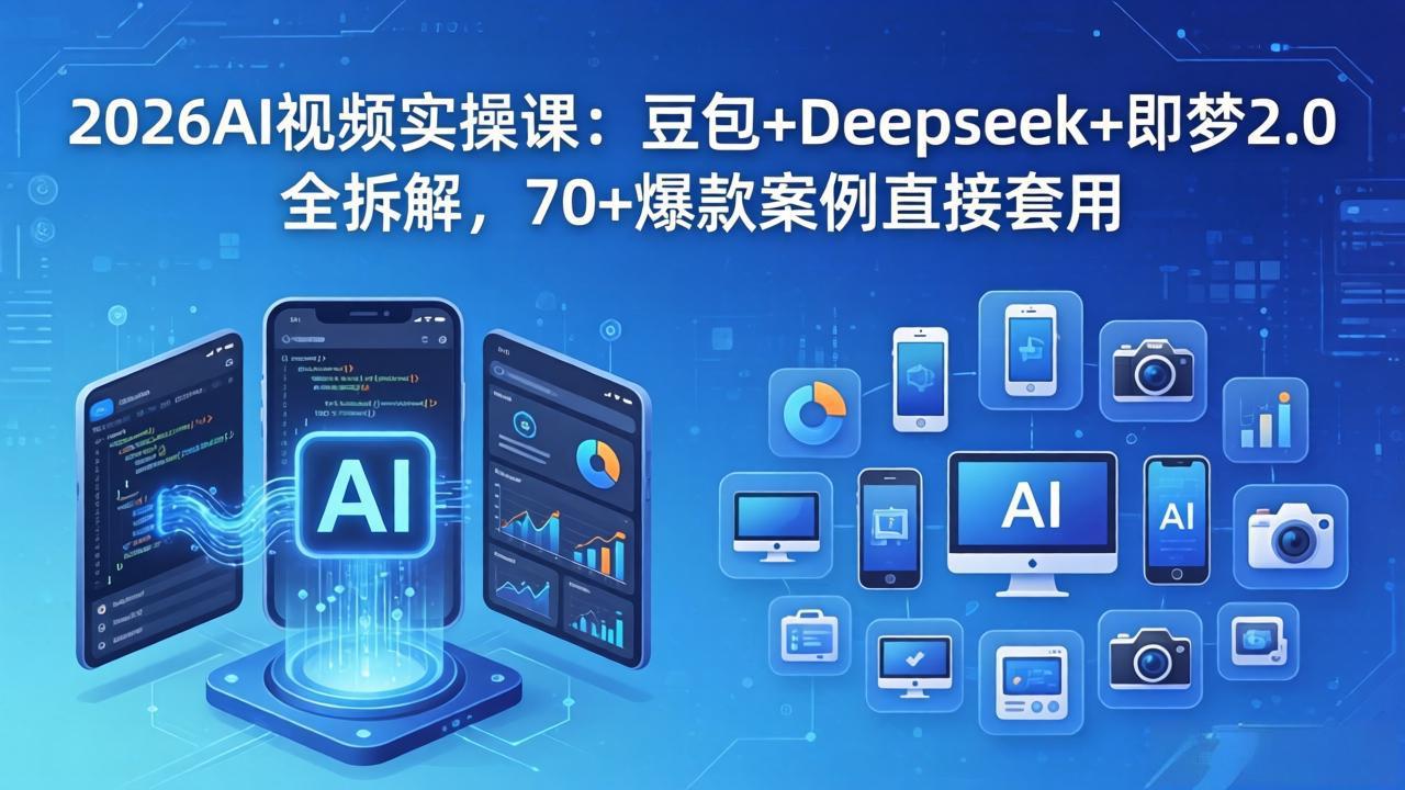 2026AI视频实操课:豆包+Deepseek+即梦2.0全拆解,70+爆款案例直接套用-猴哥VIP资源站