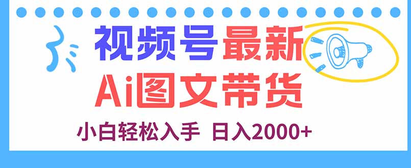视频号最新AI图文带货，每天几分钟，小白轻松入手，日入2000+-猴哥VIP资源站