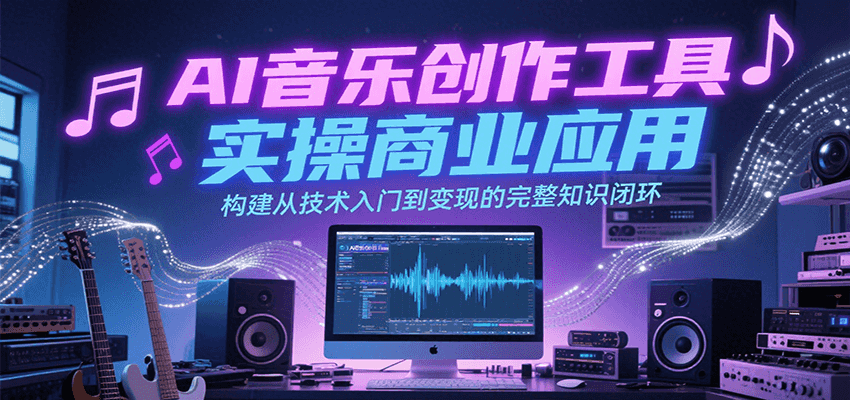 AI音乐创作工具实操商业应用，构建从技术入门到变现的完整知识闭环-猴哥VIP资源站