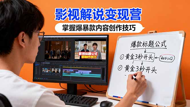 影视解说变现营：通过30+实战案例爆款内容创作技巧，掌握影视解说盈利密码-猴哥VIP资源站