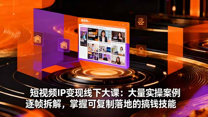 短视频IP变现线下大课：大量实操案例逐帧拆解，掌握可复制落地的搞钱技能-猴哥VIP资源站
