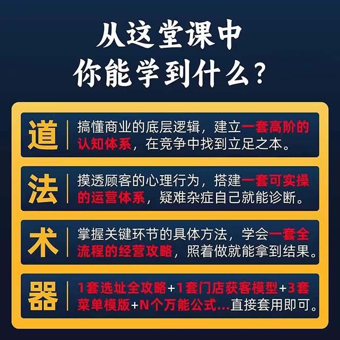 图片[1]-餐饮店盈利实操方法：教你怎样开一家持续能赚钱的餐厅(25节-猴哥VIP资源站